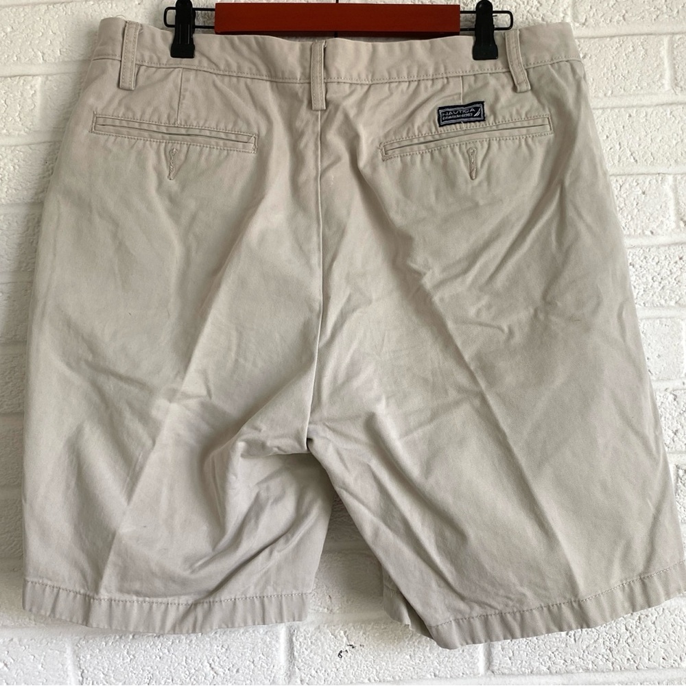 NAUTICA SHORTS KHAKI FLAT FRONT COTTON 36W RESORTWEAR BEACH CRUISE Travel